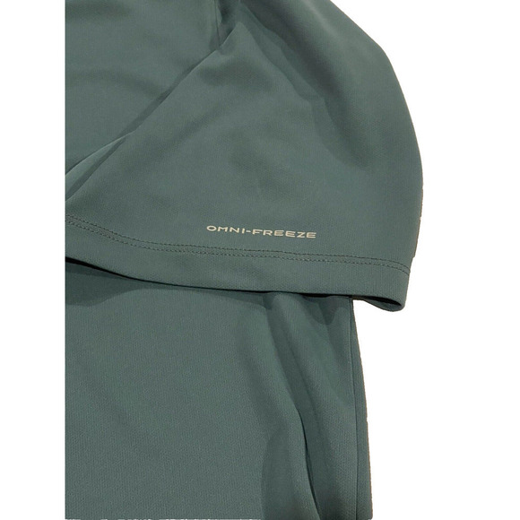Columbia Omni Freeze Shirt Mens Large Teal 1/4 Zip Short Sleeve Polo Active - Picture 4 of 10
